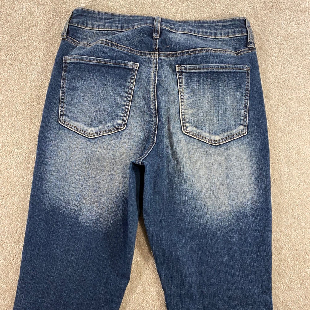 SO Ultimate Ankle Jegging Juniors Womens 7 Blue High Rise Button Fly Raw Hem - Picture 10 of 11